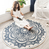 Nordic Ethnic Style Rug Cotton Linen Tassel Floor Mat