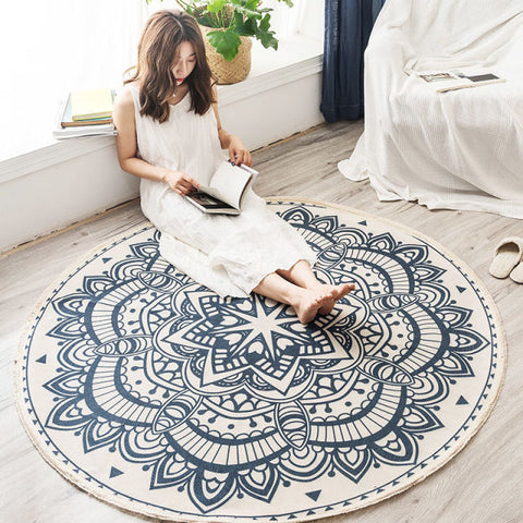 Knitted Linen Floor Mat - Natural – Nalata Nalata