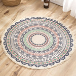 Nordic Ethnic Style Rug Cotton Linen Tassel Floor Mat